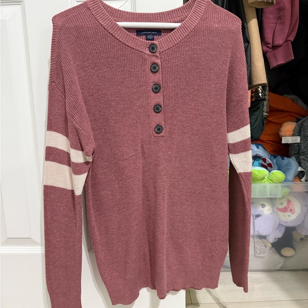 American Eagle Outfitters Mauve Button-Up Sweater